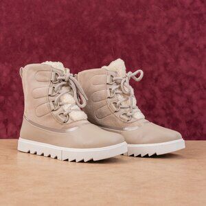 Sorel Women Joan Of Artic Next Lite Shearling Lined Taupe Winter Boots sz 11